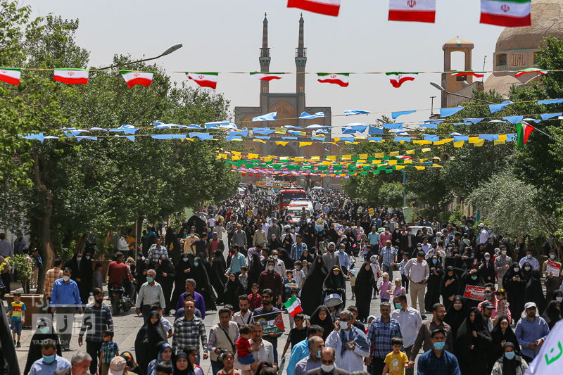 حماسه حضور مردم دارالعباده یزد در راهپیمایی روز قدس