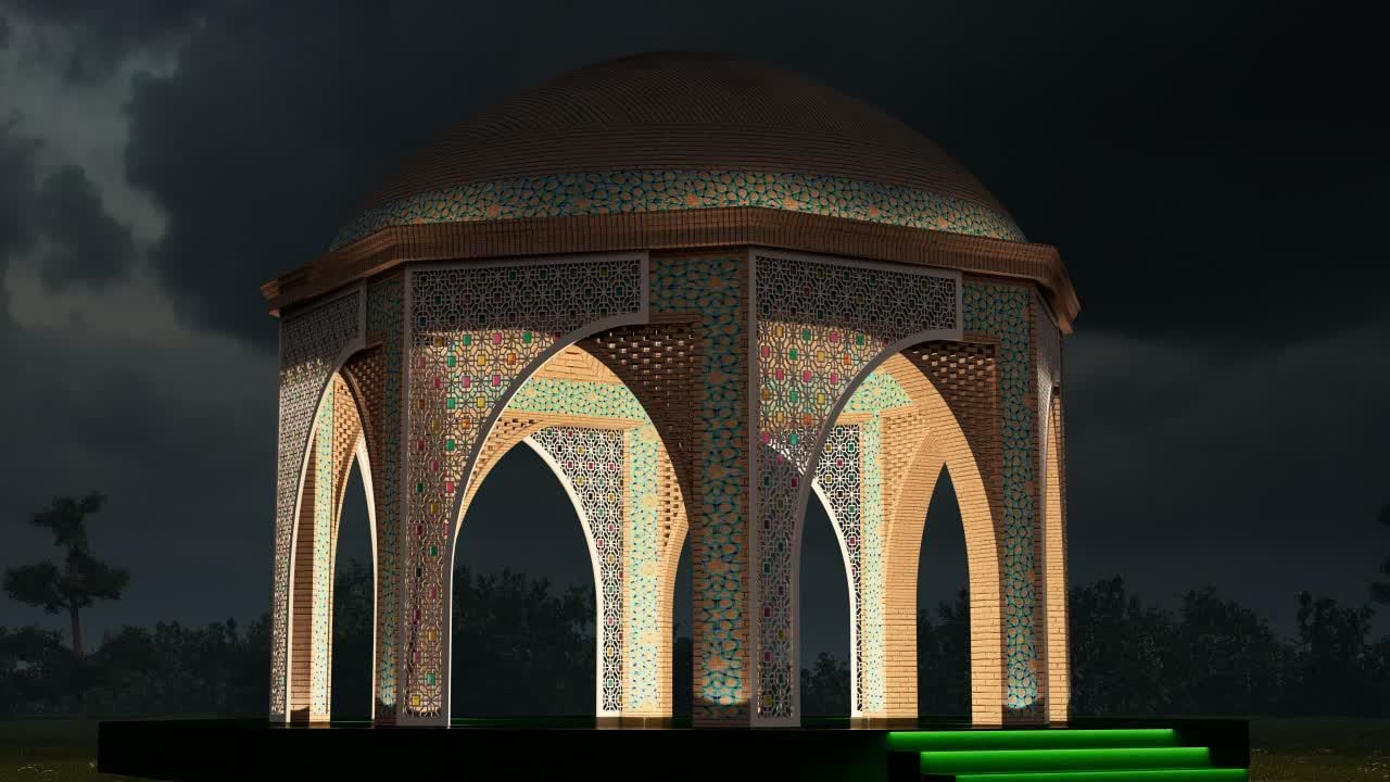 پیکر مطهر شهید گمنام در بوستان بزرگ شهر آرام می گیرد