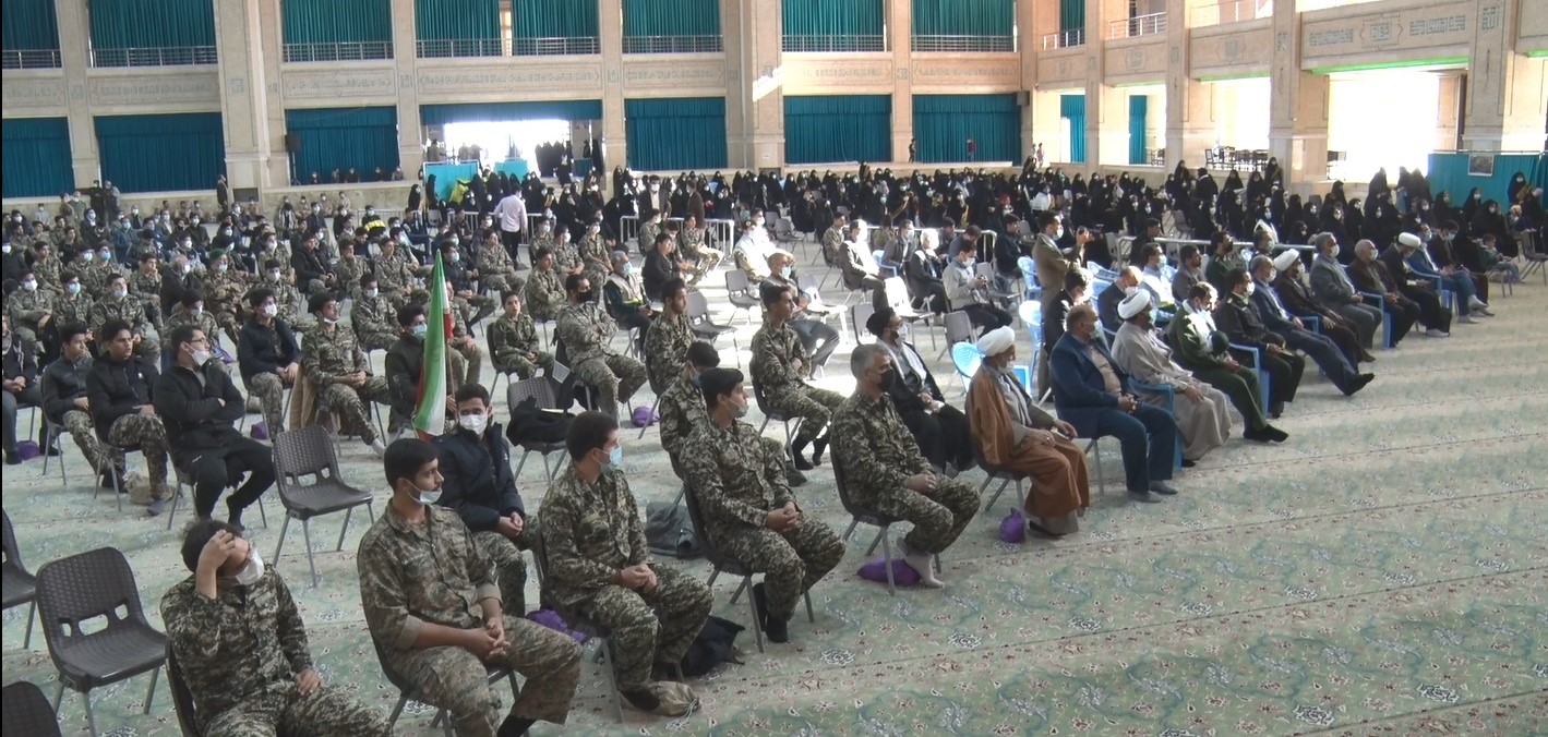 همایش شکوه اقتدار بسیج در مصلی آیت‌الله اعرافی میبد