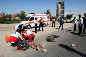 گزارش تصویری برگزاری مانور امداد جاده ای در شهرستان تفت