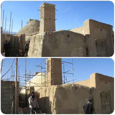 آب انبار خورمیز سفلی شهرستان مهریز مرمت می شود