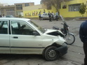 سرعت زياد پژو 405 عامل تصادف در خيابان مسجدالرضا صفاييه +عکس